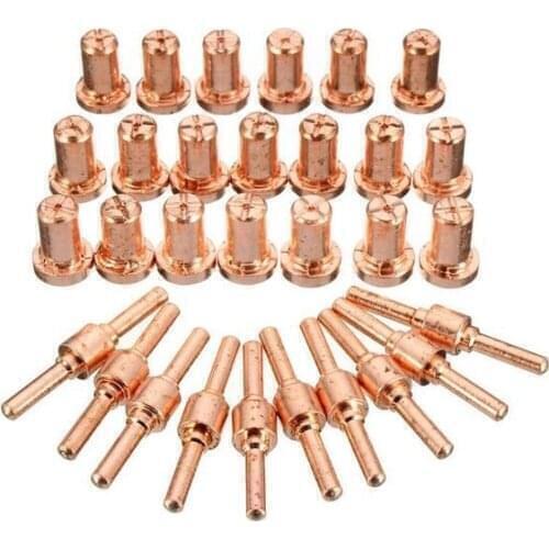 20 pcs PT31 LG40 Plasma Cutting Cutter Consumables Extended TIP Nozzles, Electrode Fit Cut40 50D