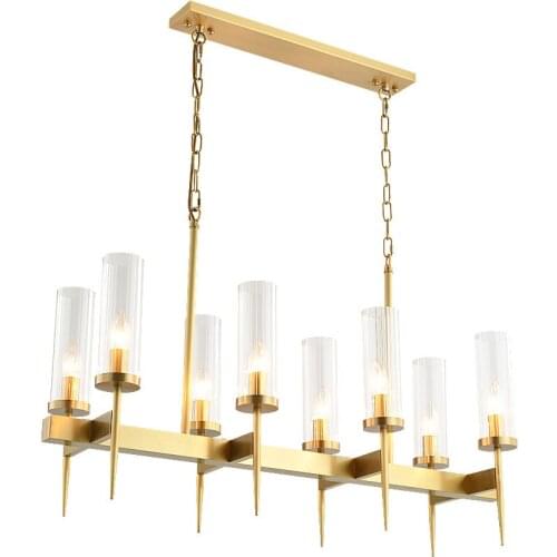 Modern Gold Metal Pendant Lights Clear Glass Pendant Lamp Vintage Hanging Light For Hotel Hall Home Luxury Chandelier PA0604