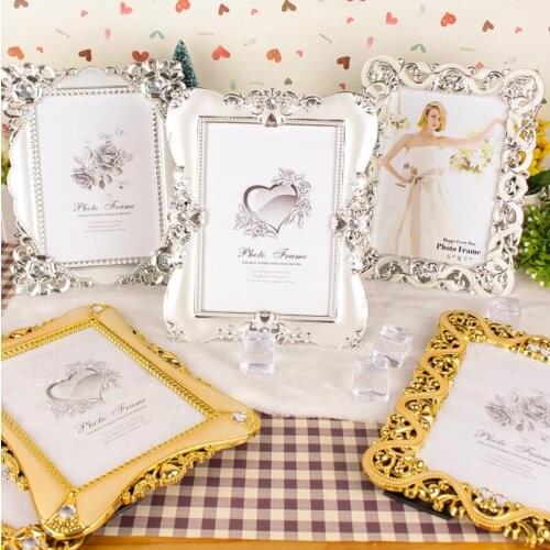 Wedding Party Gift Vintage Luxury Baroque Style Gold Silver Decoration Picture Desktop Photo Frame LX4650