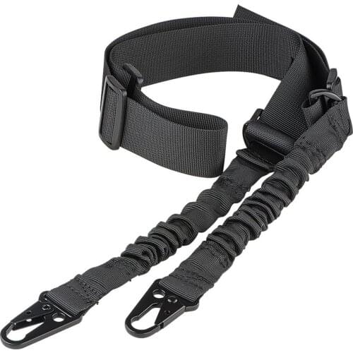 Tactical 2 Point Gun Sling Shoulder Strap with Length Adjuster with Metal Hook for Outdoor nylon Rifle Sling