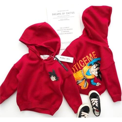Tonytaobaby Autumn and Winter Dresses New Kids'and Babies' Cartoon Printed Hat Cover and Downy Sweater