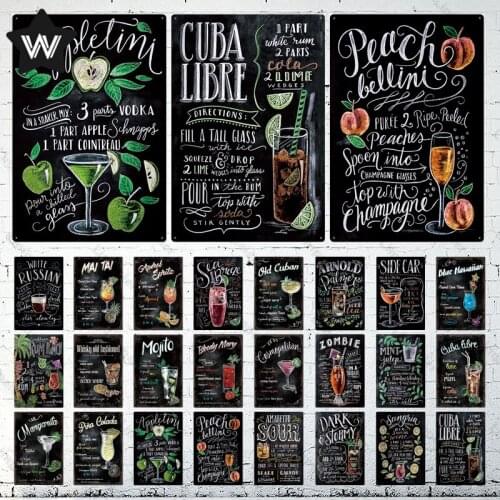 Vintage Whiskey Metal Sign Plaque Whiskey Old Fashioned Tin Plate Metal Posters Retro Wall Art Metal Stickers for Club Bar Decor