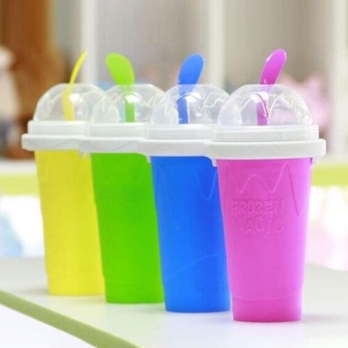 Magic Squeeze Cup Slushy Maker Diy Homemade Smoothie Cups Freeze Drinks Cup Double Layer Summer Juice Ice Cream Maker Magic Bo