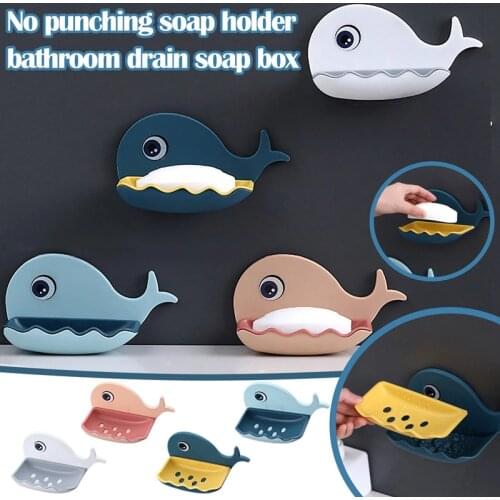 Whale Shape Soap Box Drain Soap Holder Box Bathroom Shower Soap Holder Dish Storage Plate Tray Bathroom Supplies Bathroom Gadget