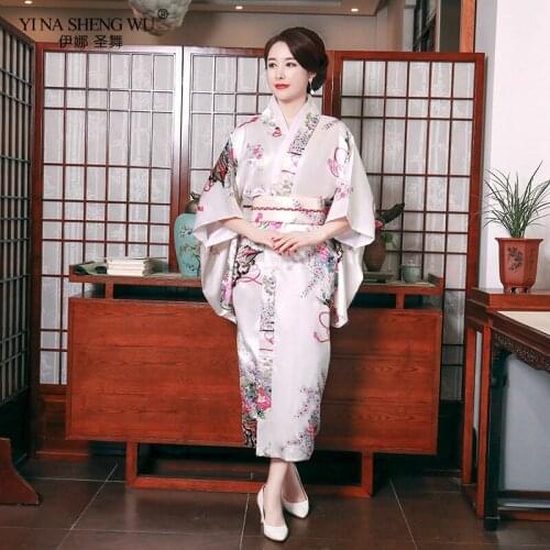 Yukata Women Japanese Kimono Traditional Bathing Robe Sexy Female Floral Print Kimono Evening New Dress Cosplay Costumes