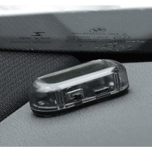 1PC Solar Power Car Dummy Alarm Light Anti-Theft Warning Flash Blinking Fake LED Signal Light Red Blue Universal Caution Lamp