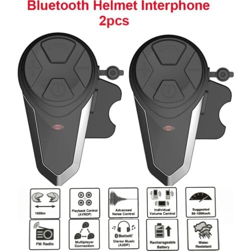 2 Pcs BT-S3 1000M Helmet Intercom Headset Motorcycle Bluetooth Interphone Handsfree FM Radio Waterproof Intercomunicador