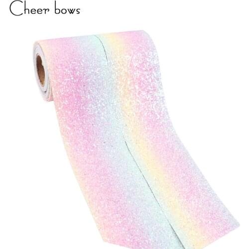 2Y/lot 3" 75mm Colorful Glitter Ribbon DIY Handmade Material Holiday Decoration Material Gifts Packing Warp