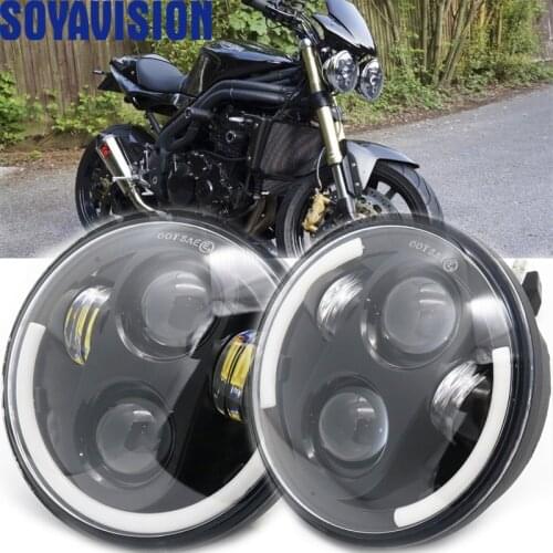 2x 5.75 inch led headlight High/Low beam halo for Triumph Rocket iii 3 & Speed Triple & Street Triple & Thunde 5 3/4" projector
