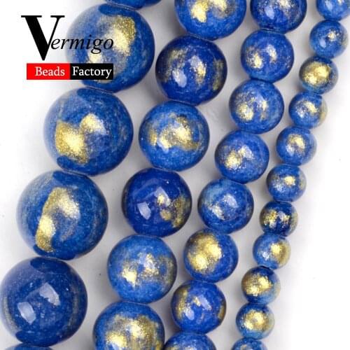 4/6/8/10mm Natural Blue Lapis Lazuli Jades Stone Beads Round Loose Spacer Beads For Jewelry Making Diy Bracelet Accessories 15"
