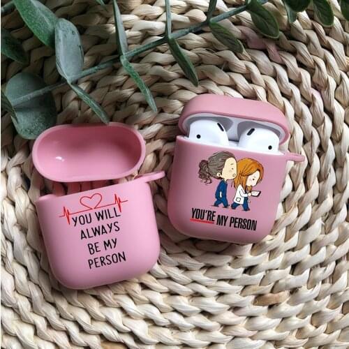 Greys Anatomy You are my person pink TPU silicone Bluetooth Airpod Case For Airpods 1/2 Airpods pro 3 TPU soft cover