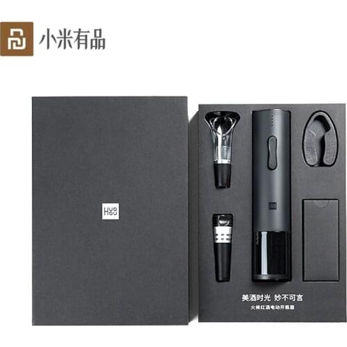 Huohou Automatic Wine Bottle Opener Kit Electric Corkscrew With Foil Cutter Wine Decanter Pourer Aerator For Family Gifts