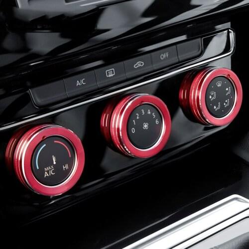 Car AC Button Decorative Cap Air Conditioning Knob Ring Cover for VW Golf 7 7.5 MK7 Accessories 2015 2016 2017 2018 2019 2020