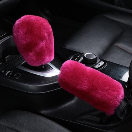 2 piece car handbrake gloves soft plush cover winter warm universal for Subaru Forester Outback Legacy Impreza XV BRZ