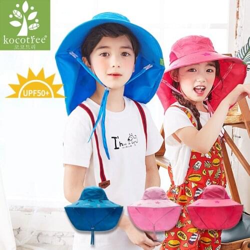 Children causal sports sunshade girls and boys adjustable sunhat big brim sunshade anti-ultraviolet baby bucket hat on sale