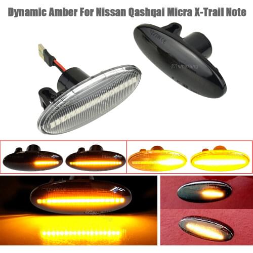 Car For Nissan Qashqai J10 X-trail T31 Cube Juke Leaf Micra Micra K13 Note E11Dynamic LED Turn Signal Light Blinker Sequential L