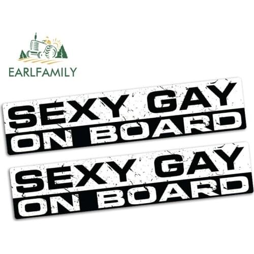 EARLFAMILY 15cm x 3.2cm SEXY GAY ON BOARD Car Sticker Vinyl JDM Funny Bumper Car Truck 4x4 Window 4WD Decal 2pcs