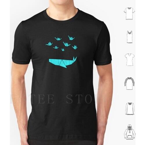 Origami Fail Whale T Shirt Men Cotton 6xl Funny Cool Cute Fun Humor Origami Cranes Whale Animals Fail Fail Whale Birds Aqua Blue