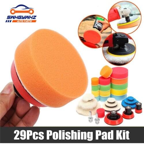 29Pcs Waxing Sponge Polishing Pad Wool Backing Plate Car Polishing Tool Set For Polisher Polishing Machine Car Wash