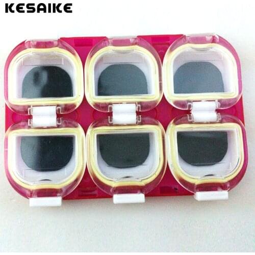 KESAIKE Mini Waterproof Fishing Tackle Box Hook Lures Fishing Storage Case with Magnet 6 Compartments 2 Colors