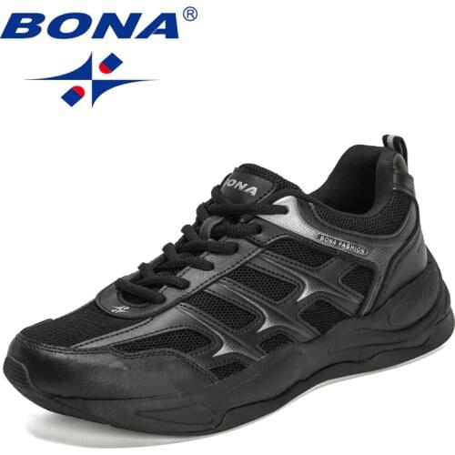 BONA 2021 New Designers Running Shoes Comfortable Sport Shoes Men Trendy Lightweight Sneakers Man Breathable Jogging Footwear