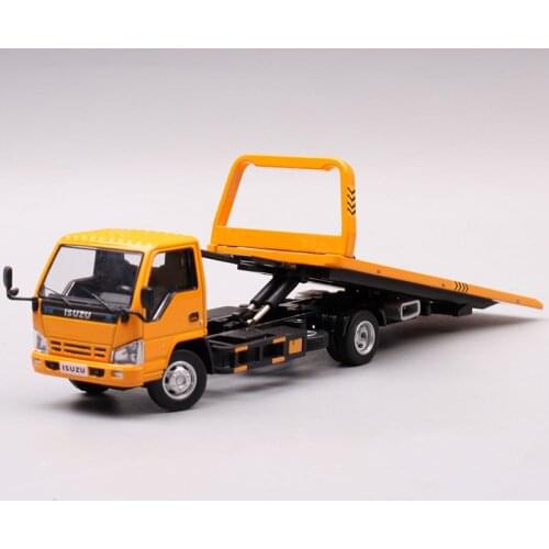 1:64 ISUZU Road Rescue Wrecker Flatbed Trailer Diecast & Toy Vehicles Alloy Truck Model High Simulation Miniature Scale Models