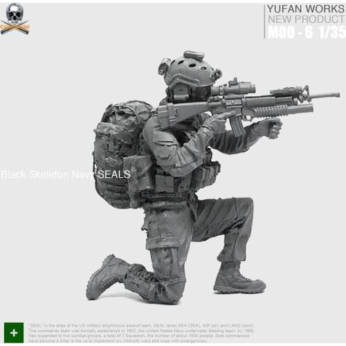 Yufan Model 1/35 resin figure soldier US military seal commando posture Moo-06