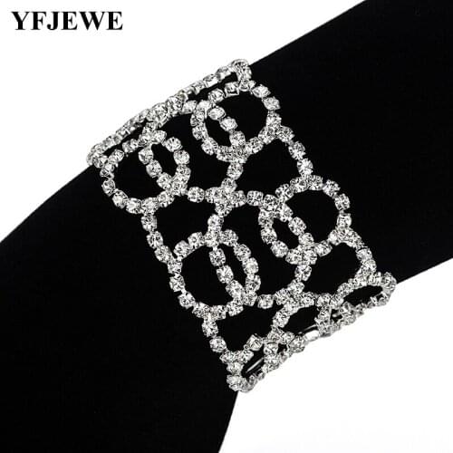 YFJEWE Fashion Silver-color Crystal Jewelry Clear Round Stone Chain Link Bracelets For Women Wholesale Free Shipping B205