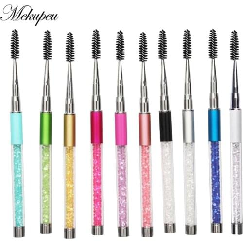 Nylon Eyelash Mascara Wand Applicator Makeup Brushes Set Eyelash Extension Colorful Handle