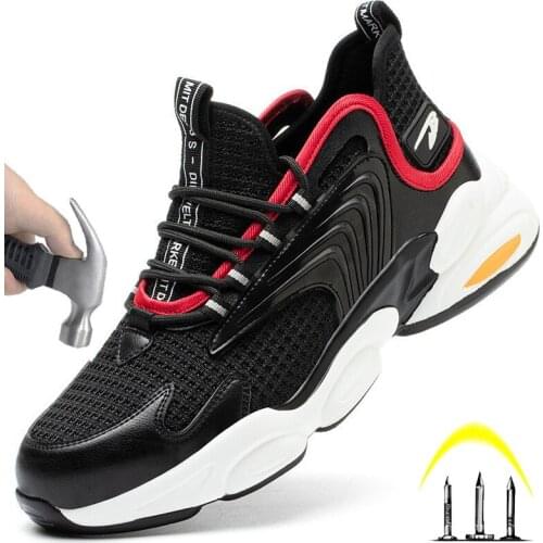 Indestructible Mens Safety Work Shoes With Steel Toe Cap Puncture-Resistant Lightweight Boots Breathable Sneakers Direct Sales