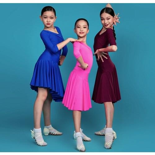 Latin Dance Clothes Practice Clothes Female ChildrenS New Fishbone Children Professional Performance Suits Dancing DWY4586