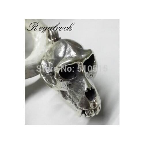 Regalrock Gothic Apes Cranium Necklace 3D Dinosaur Jewelry Skull Fashion Pendant Hot Charm Punk