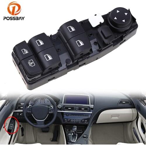 POSSBAY Front Electric Power Window Lifter Master Control Switch for BMW 5-Series F11 Touring 2011-2017 Interior Parts