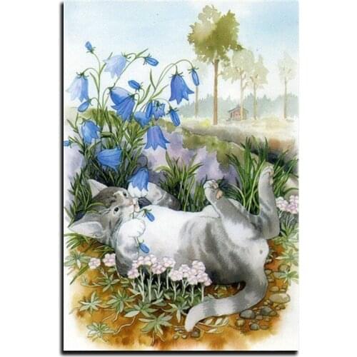 Peter ren Round Diamond Painting Cross-stitch kit Crafts DIY Diamond icon mosaic 5D full Embroidery with diamond Cat horn flower