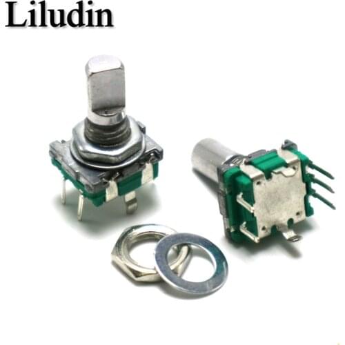 5PCS 15MM Half axis rotary encoder, handle length code switch/ EC11 / digital potentiometer with switch 5Pin
