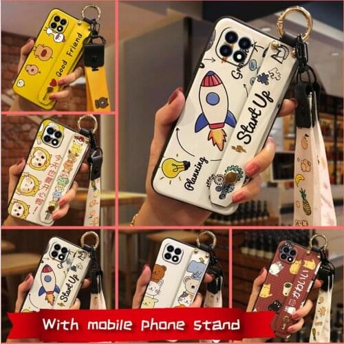 Kickstand Cute Phone Case For OPPO Reno4 SE 5G Soft New Arrival Anti-knock Shockproof New Wristband