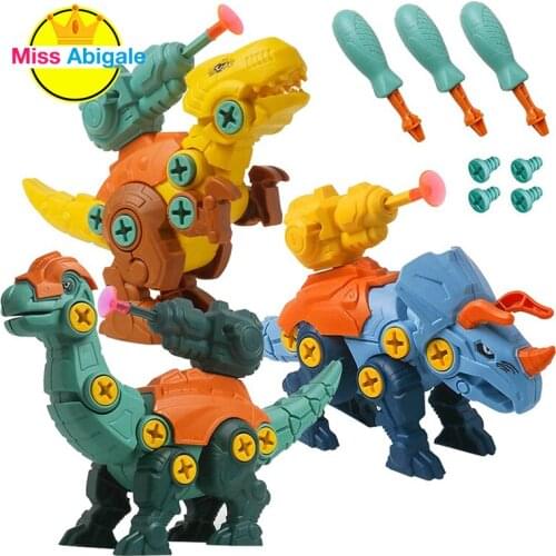 DIY Disassembly Dinosaur Toy set screw Nut combination Early Educational Blocks Toys With Assemble Screw Toys for Kids gift