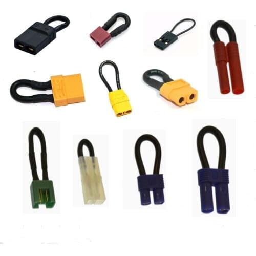 1 Pcs Bind Plug Loop Connector Short Circut battery Jumper Cable with Tamiya Deans XT30 XT60 XT90 XT90S EC3 EC5 Trx HXT JR Plug