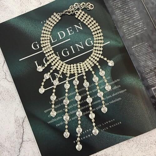 European and American high-end stylish ultra-flash inlaid zircon necklace