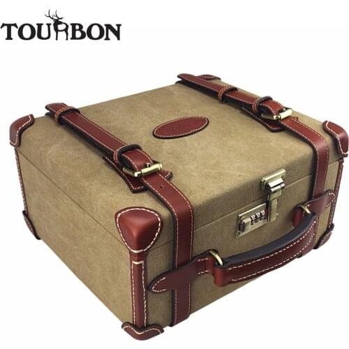 Tourbon Hunting Vintage Canvas Ammo Shells Storage Case Shooting Bullet Cartridges Ammunition Holder Carrier Shotgun Accessories