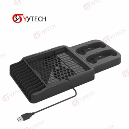 YYTECH Multifunction 3-in-1 Game Host Cooling Fan Games CD Storage Rack Gamepad Charging Base For XBOX Series S