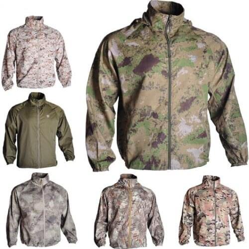 Sun Protective Jackets Summer Tactical Skin Jacket Men Hooded Raincoat Windbreaker Jackets Army Military Jacket Lightweight