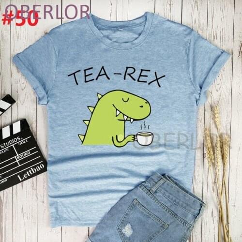 Female Cartoon Dinosaur Tea-Rex Hipster Tshirt Casual Women Top Summer Short Sleeve T-shirt Ladies Tops Shirts 2021 Clothing