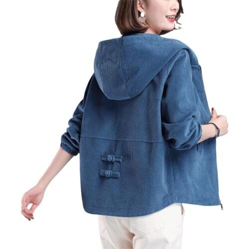 Mother dress tops women spring autumn jacket female 2020 new corduroy jackets women Korean plus size loose ladies short jackets