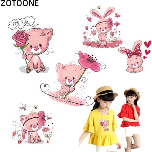 ZOTOONE Iron on Animal Patches Set for Kids Clothing DIY T-shirt Applique Heat Transfer Vinyl Unicorn Patch Stickers Press I