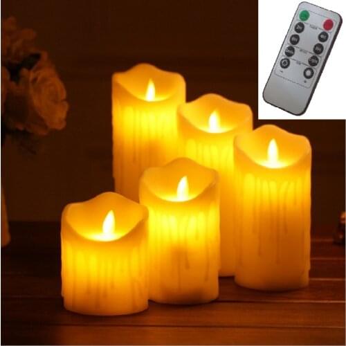 1Pcs Flameless Electronic Wedding Candles Remote Control Led Candle Light Romantic Valentines day Decor Party Decoration