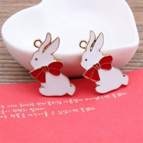 10pcs Design hot-sales Alloy Lovely Bracelet Hair Accessories Charms Pendants Magic Girl Cherry Rabbit Diy Jewelry Making