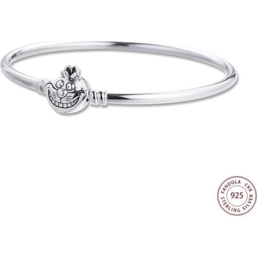100% 925 Sterling Silver Cat Clasp Moments Bracelet & Bangles for Women Girl Fit DIY Charms Beads Original Jewelry Gift Pulseras