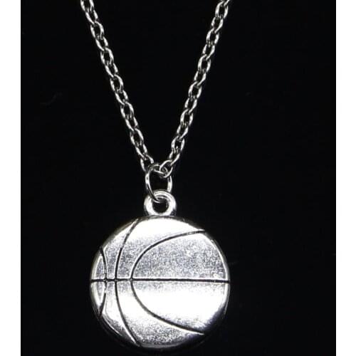 20pcs New Fashion Necklace 18x21mm double sided basketball Pendants Short Long Women Men Colar Gift Jewelry Choker