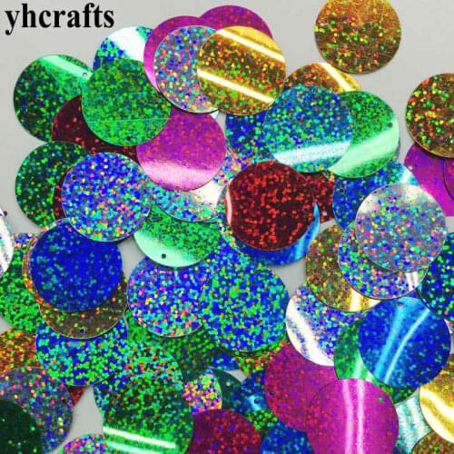 25gram/Lot. 30mm laser round with hole sequins Craft material Kindergarten crafts Creative activity items Make your own OEM DIY